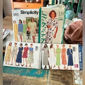 4 Patterns Dresses & Suits. Butterick 4333 & 5932, Simplicity 7238, See/Sew 5298